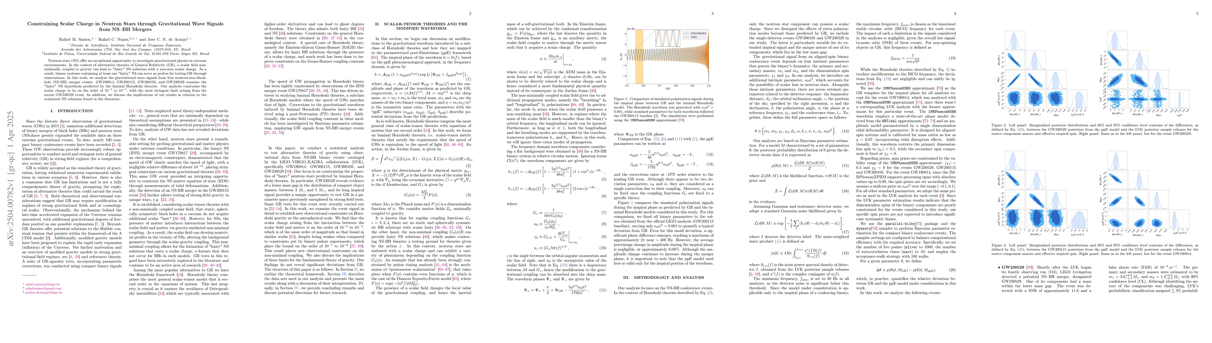 Thumbnail for Constraining Scalar Charge in Neutron Stars through Gravitational Wave
  Signals from NSBH Mergers