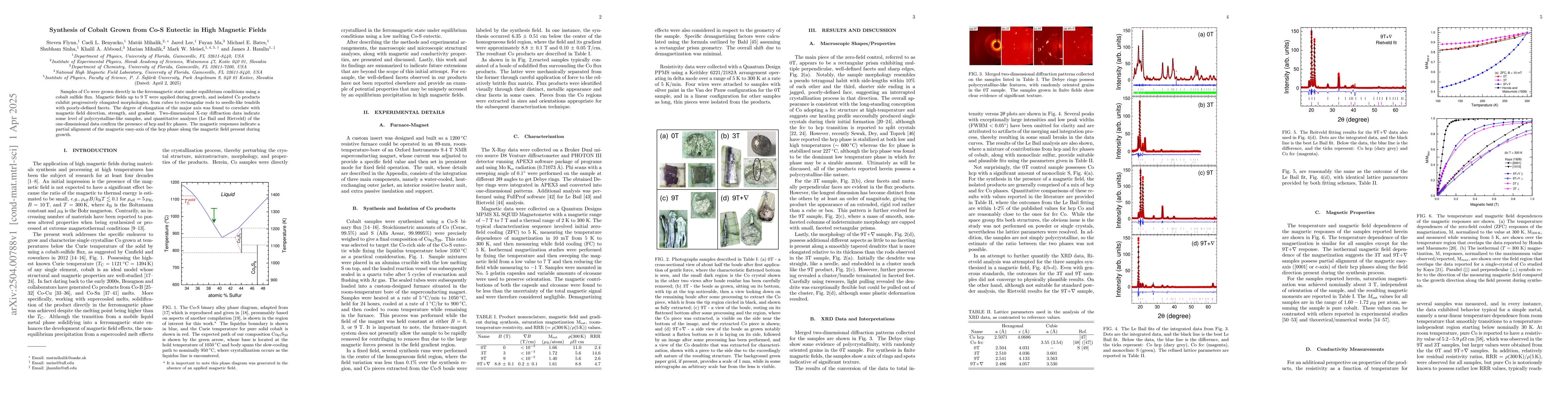 Thumbnail for Synthesis of Cobalt Grown from Co-S Eutectic in High Magnetic Fields