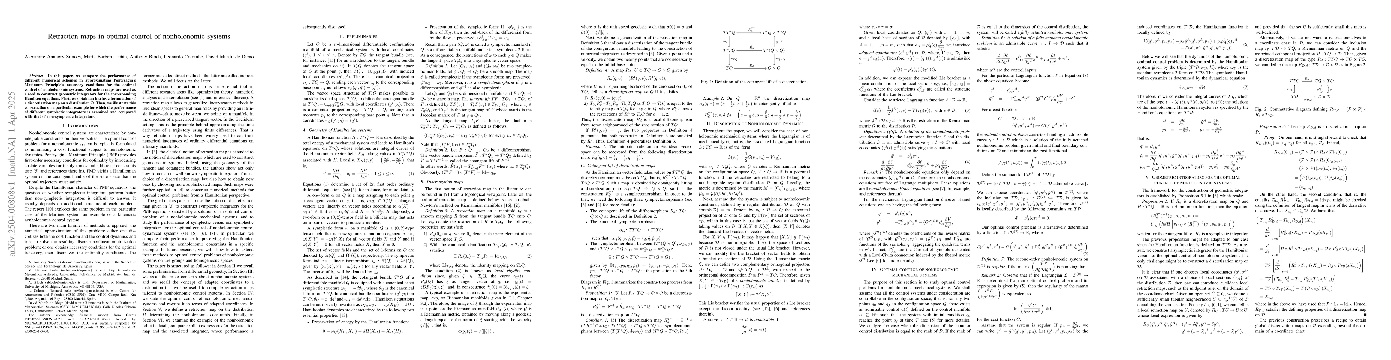 Thumbnail for Retraction maps in optimal control of nonholonomic systems