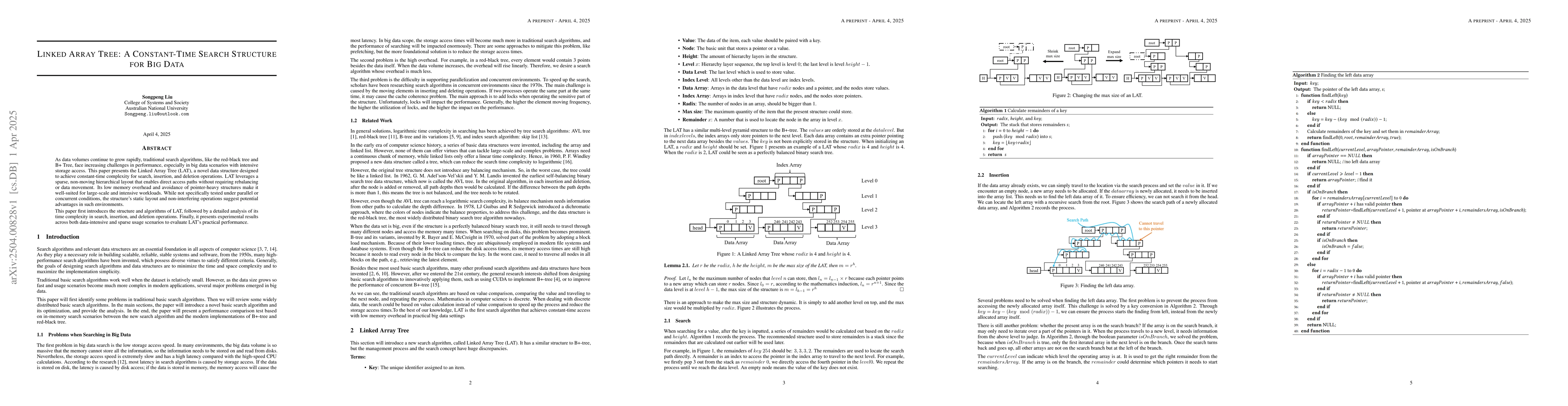 Thumbnail for Linked Array Tree: A Constant-Time Search Structure for Big Data