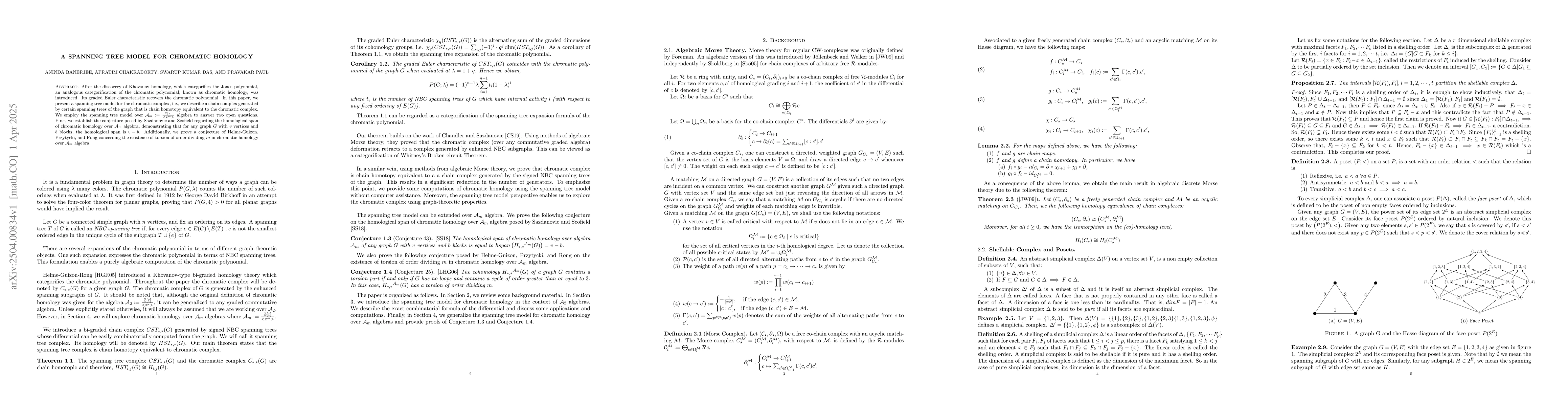Thumbnail for A spanning tree model for chromatic homology