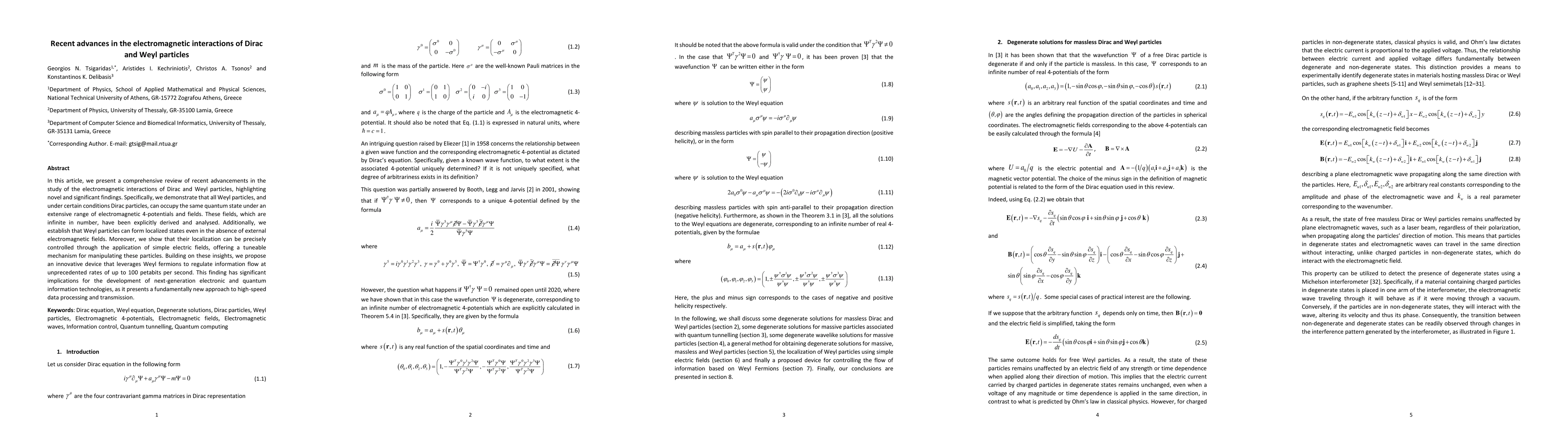 Thumbnail for Recent advances in the electromagnetic interactions of Dirac and Weyl
  particles