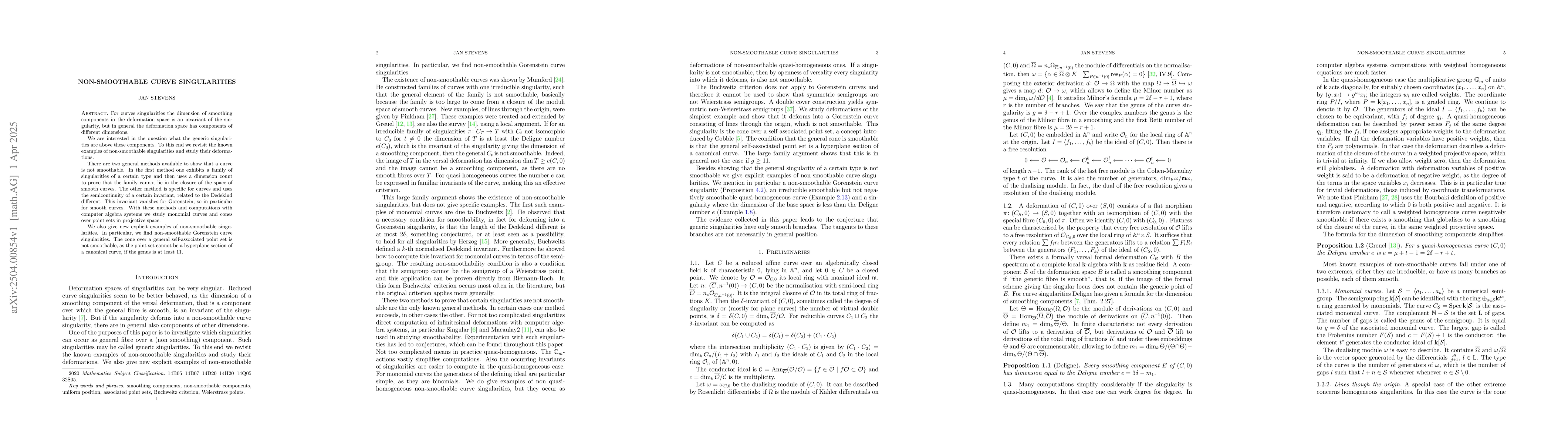 Thumbnail for Non-smoothable curve singularities