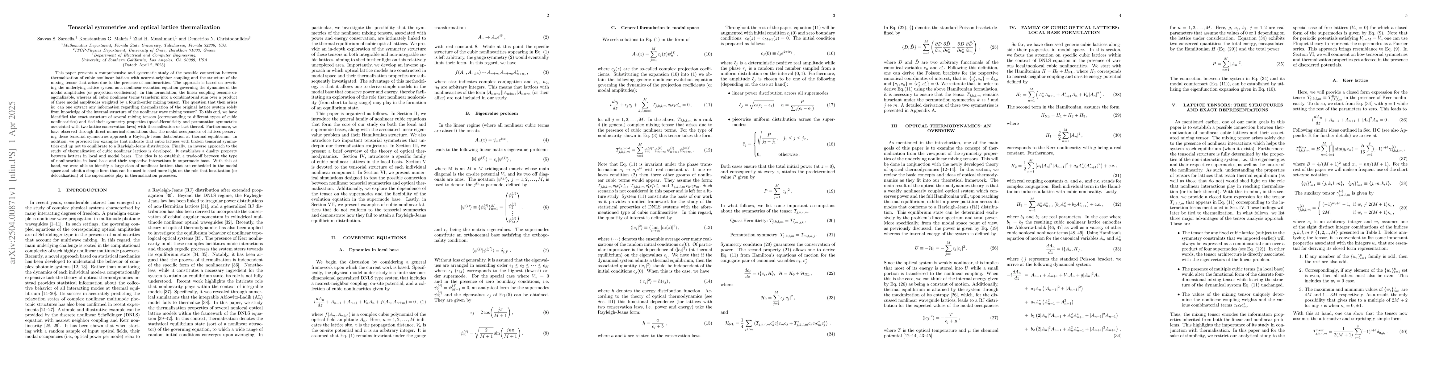 Thumbnail for Tensorial symmetries and optical lattice thermalization