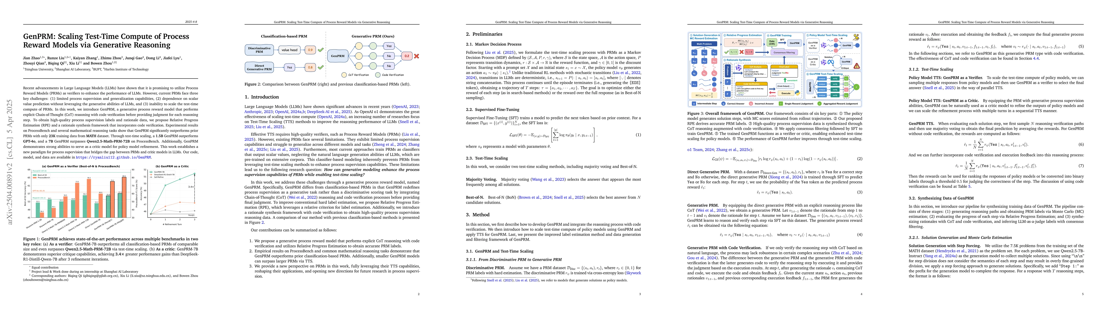 Thumbnail for GenPRM: Scaling Test-Time Compute of Process Reward Models via
  Generative Reasoning