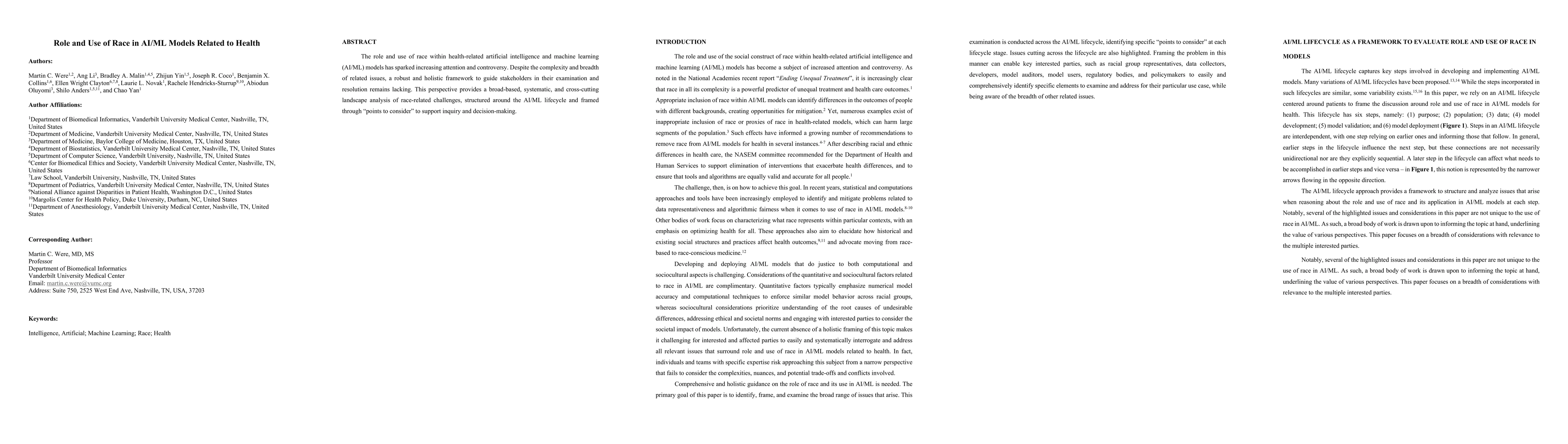 Thumbnail for Role and Use of Race in AI/ML Models Related to Health