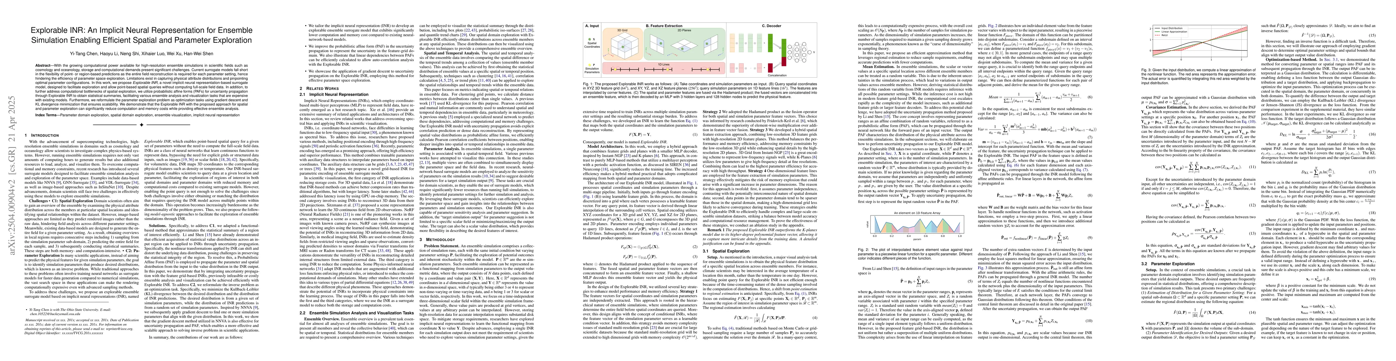 Thumbnail for Explorable INR: An Implicit Neural Representation for Ensemble
  Simulation Enabling Efficient Spatial and Parameter Exploration