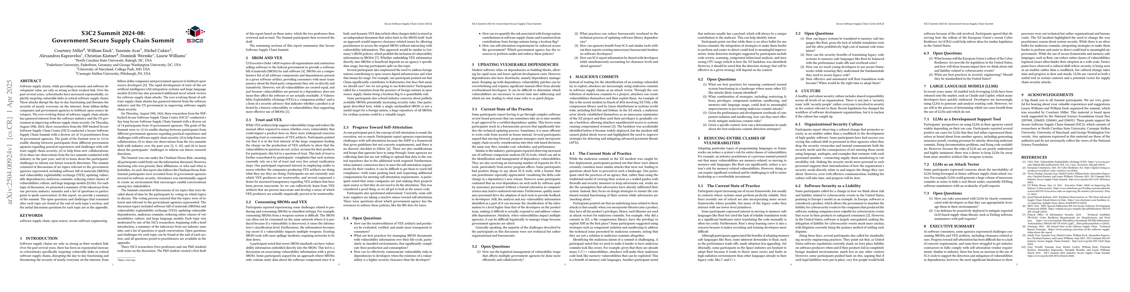 Thumbnail for S3C2 Summit 2024-08: Government Secure Supply Chain Summit