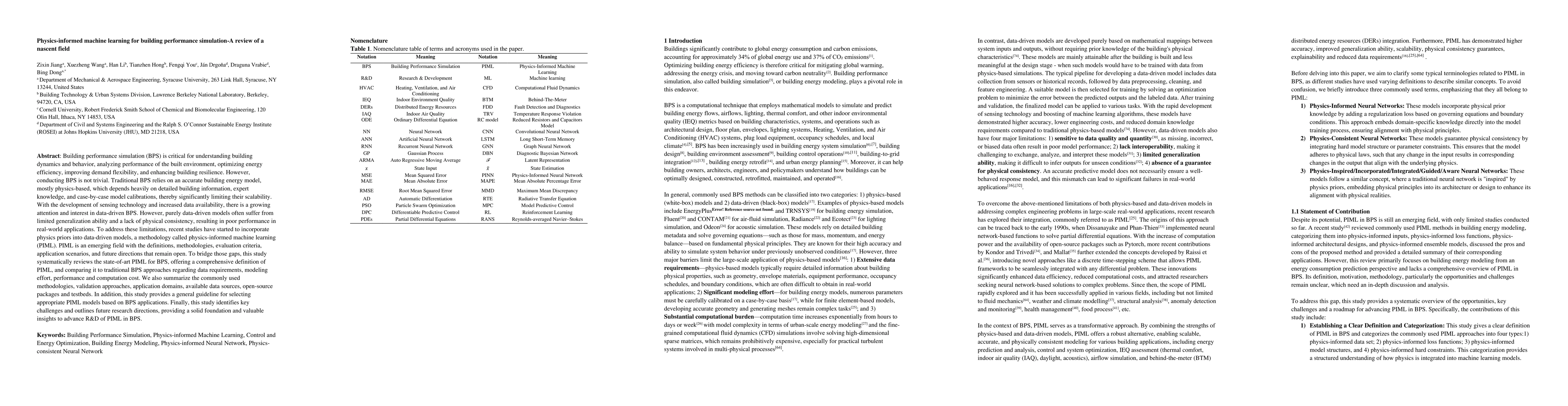 Thumbnail for Physics-informed machine learning for building performance simulation-A
  review of a nascent field