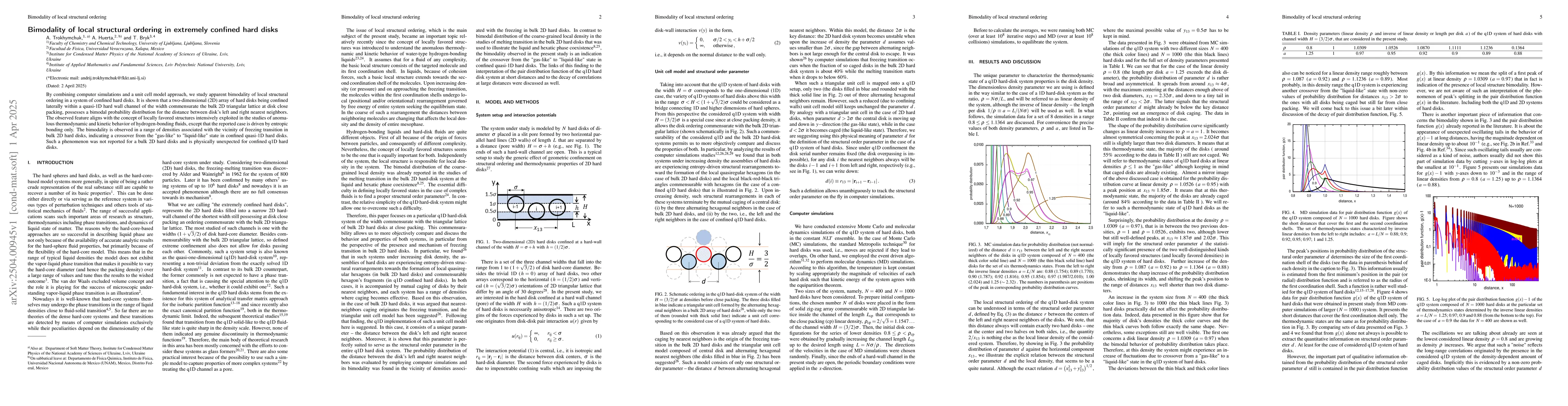 Thumbnail for Bimodality of local structural ordering in extremely confined hard disks