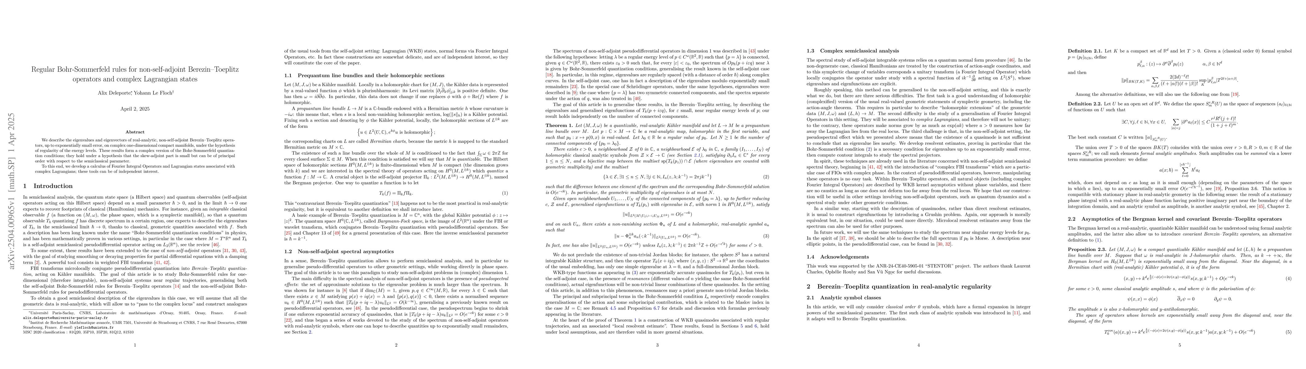 Thumbnail for Regular Bohr-Sommerfeld rules for non-self-adjoint Berezin--Toeplitz
  operators and complex Lagrangian states