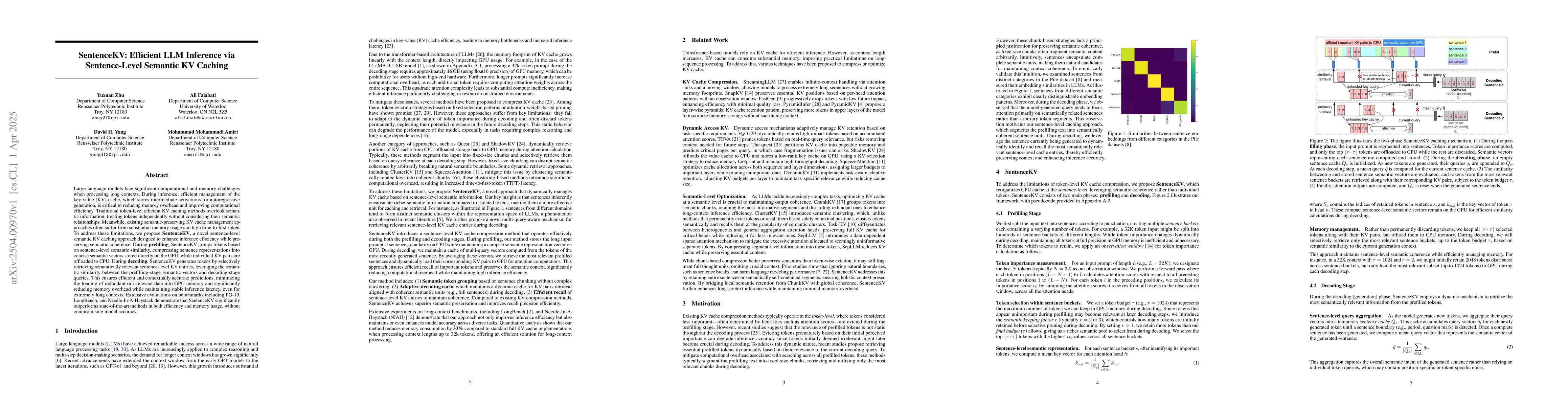Thumbnail for SentenceKV: Efficient LLM Inference via Sentence-Level Semantic KV
  Caching