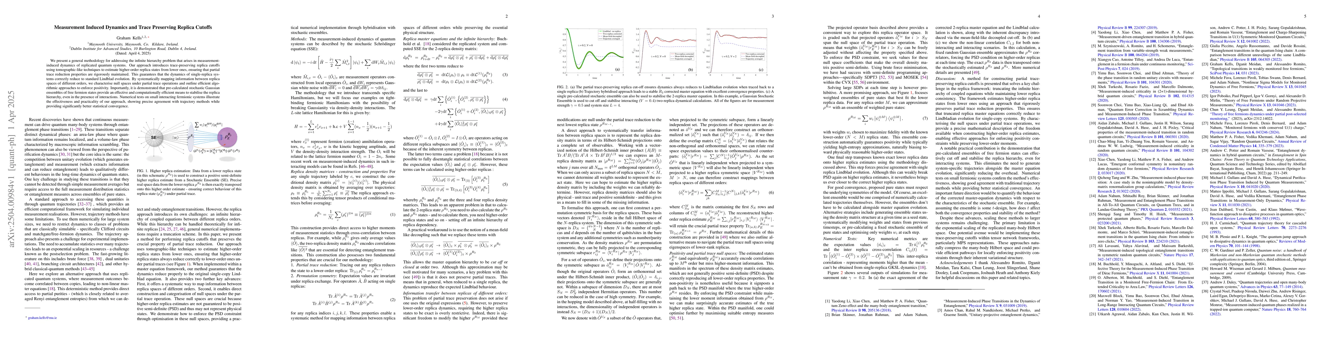 Thumbnail for Measurement Induced Dynamics and Trace Preserving Replica Cutoffs