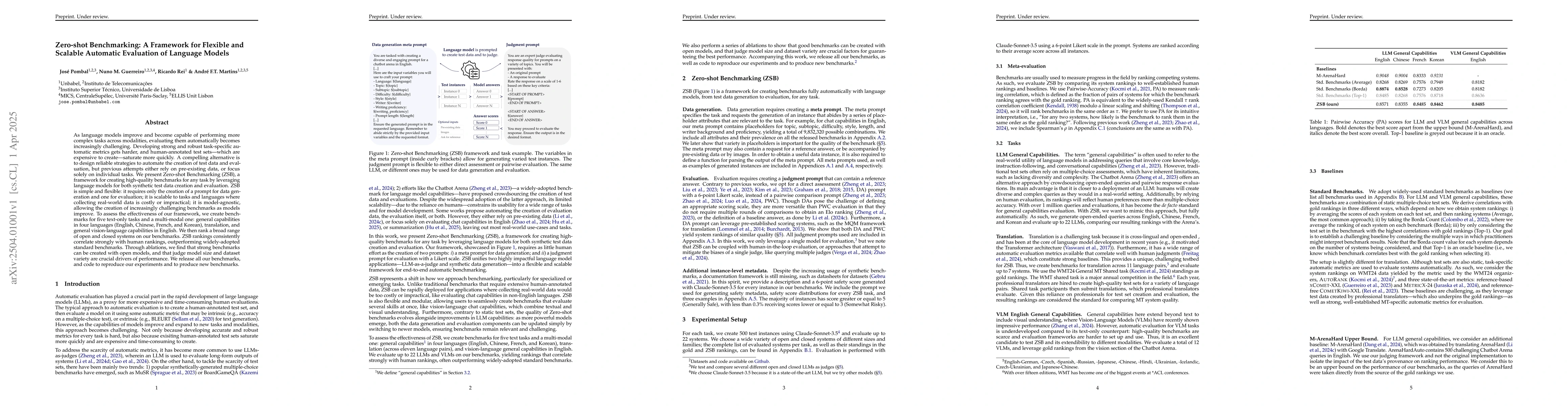 Thumbnail for Zero-shot Benchmarking: A Framework for Flexible and Scalable Automatic
  Evaluation of Language Models