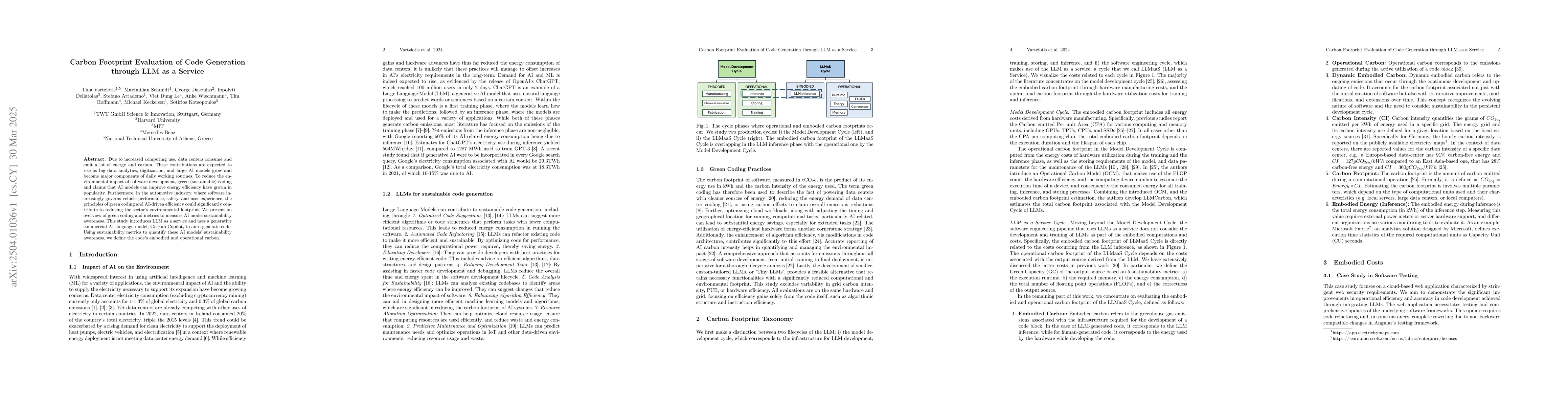 Thumbnail for Carbon Footprint Evaluation of Code Generation through LLM as a Service