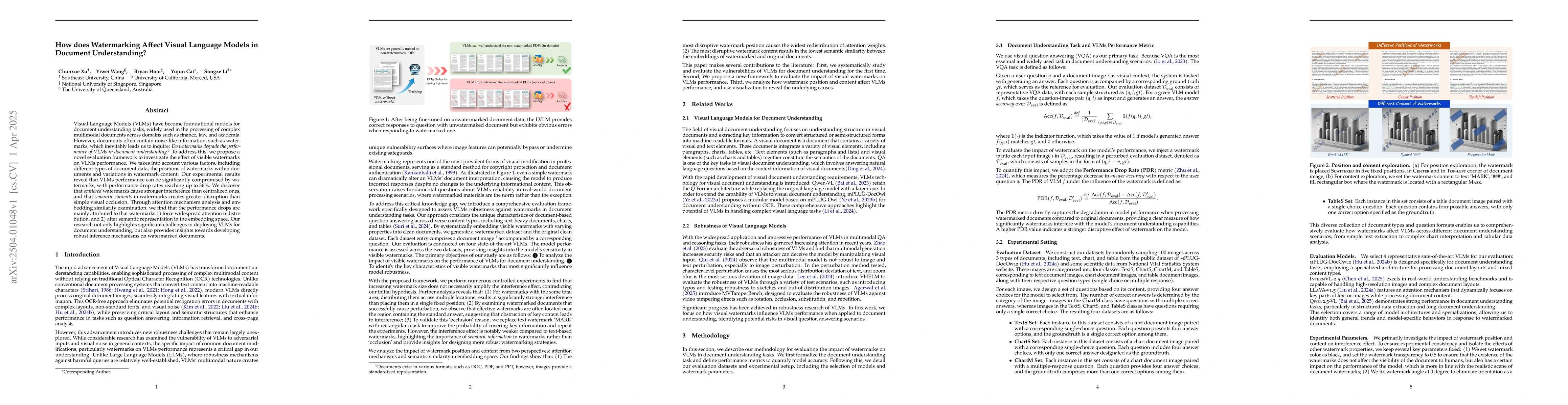 Thumbnail for How does Watermarking Affect Visual Language Models in Document
  Understanding?