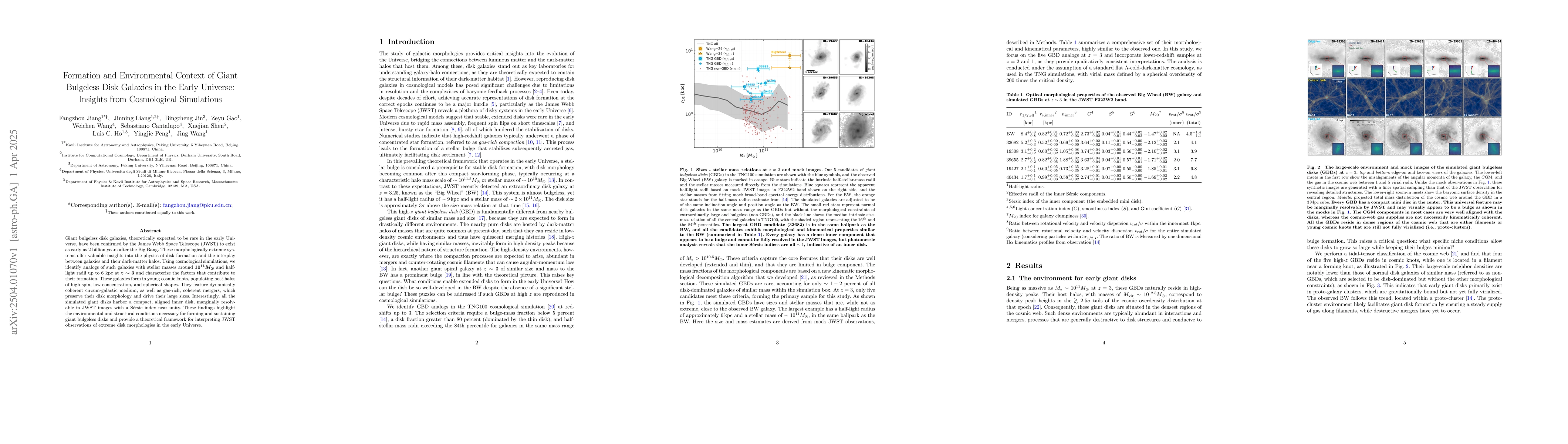 Thumbnail for Formation and Environmental Context of Giant Bulgeless Disk Galaxies in
  the Early Universe: Insights from Cosmological Simulations