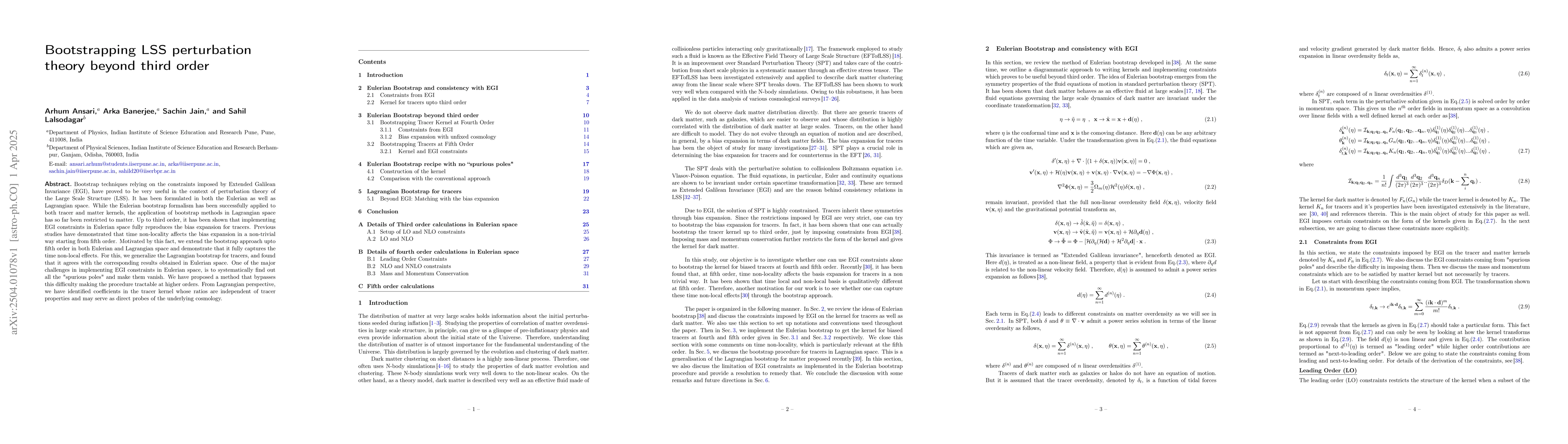 Thumbnail for Bootstrapping LSS perturbation theory beyond third order