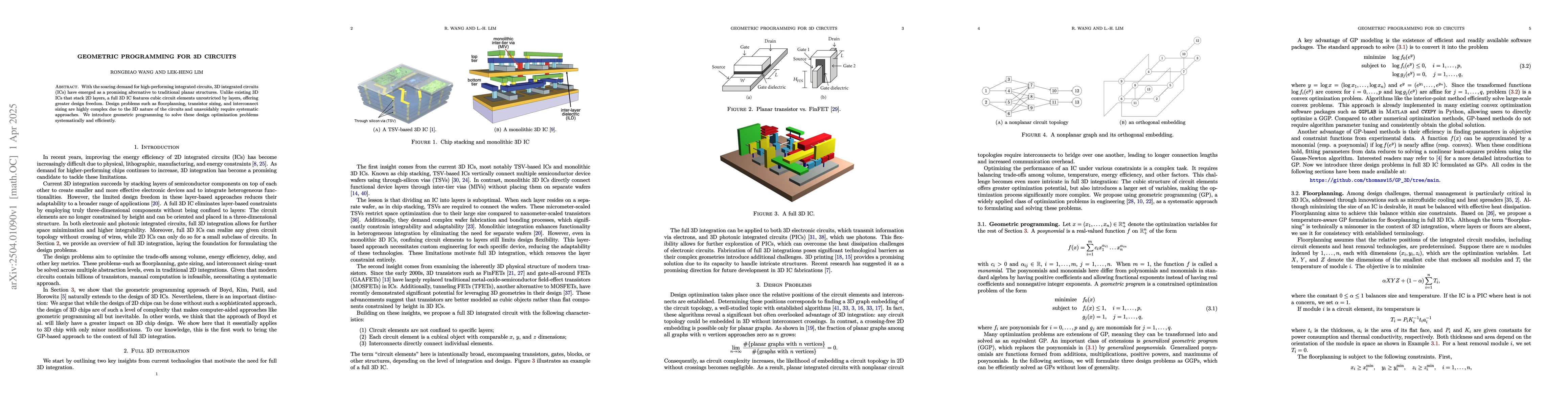 Thumbnail for Geometric Programming for 3D Circuits