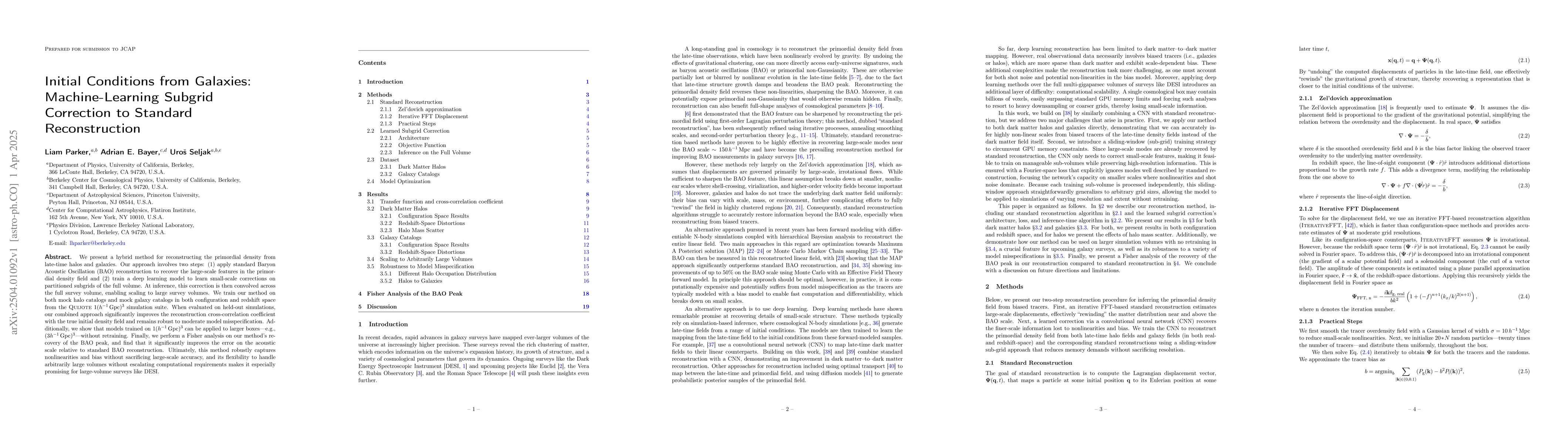 Thumbnail for Initial Conditions from Galaxies: Machine-Learning Subgrid Correction to
  Standard Reconstruction