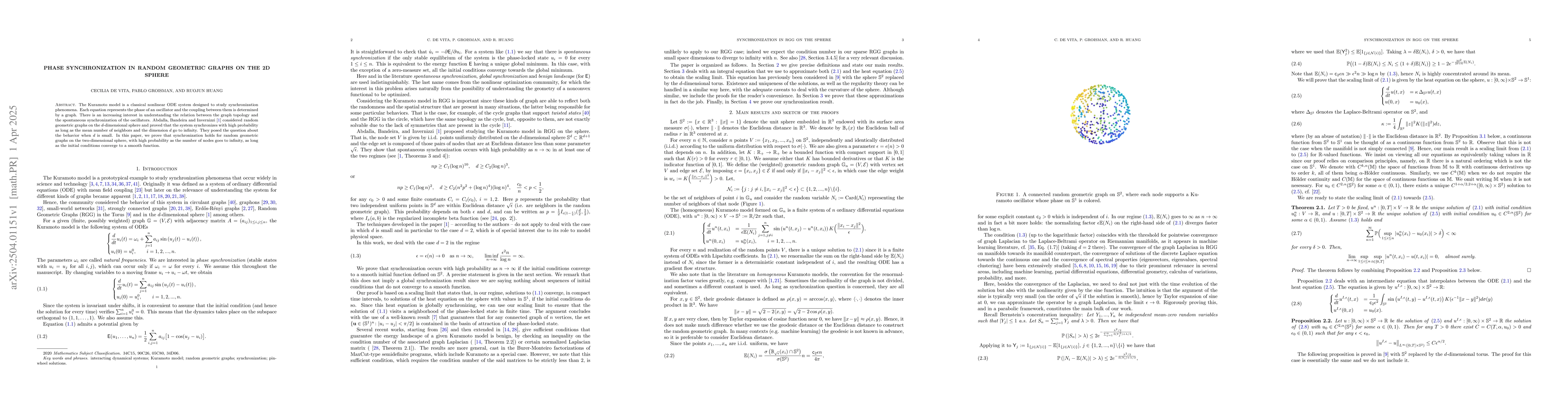 Thumbnail for Phase Synchronization in Random Geometric Graphs on the 2D Sphere