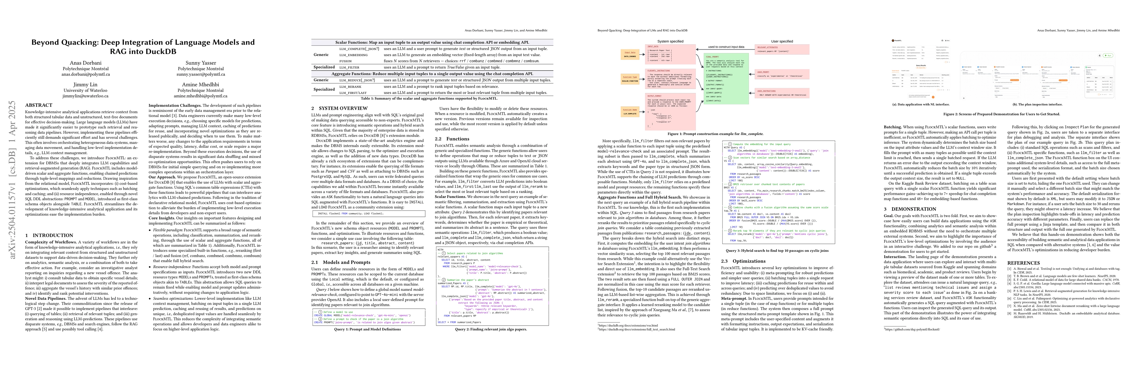 Thumbnail for Beyond Quacking: Deep Integration of Language Models and RAG into DuckDB