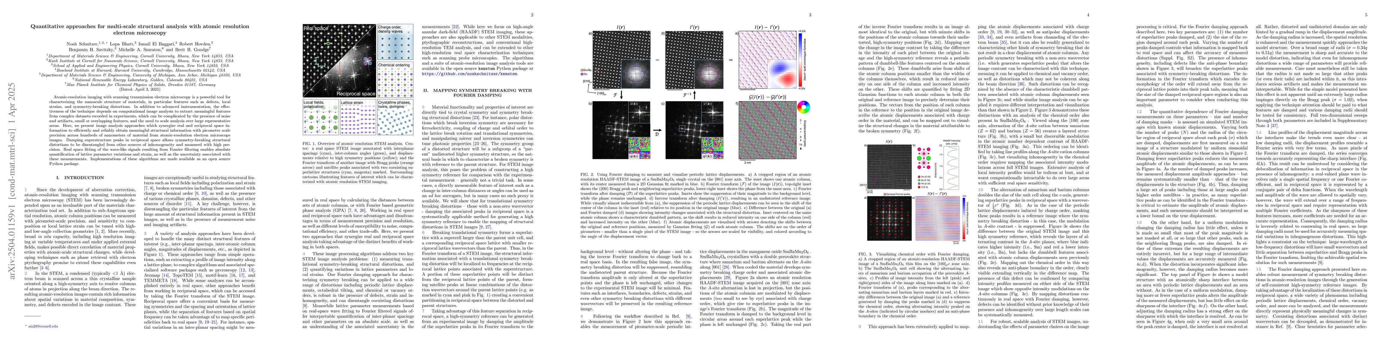 Thumbnail for Quantitative approaches for multi-scale structural analysis with atomic
  resolution electron microscopy