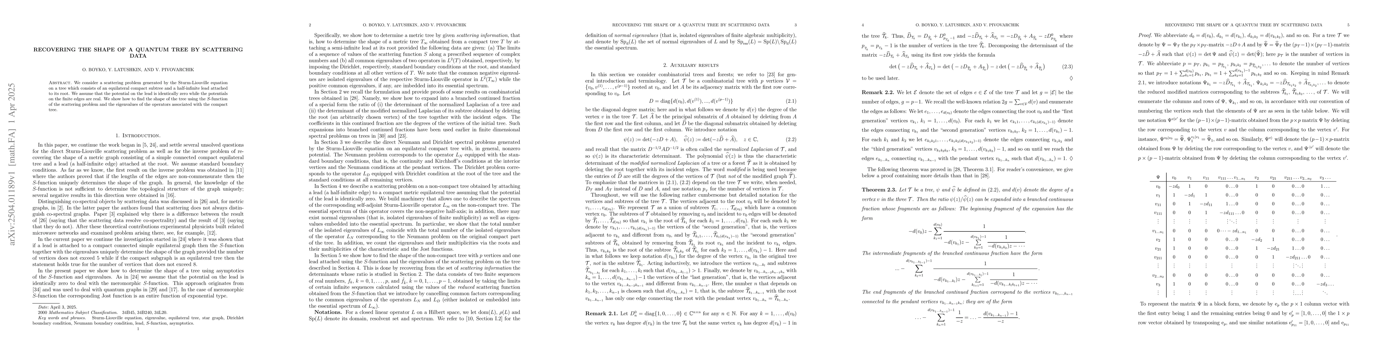 Thumbnail for Recovering the shape of a quantum tree by scattering data