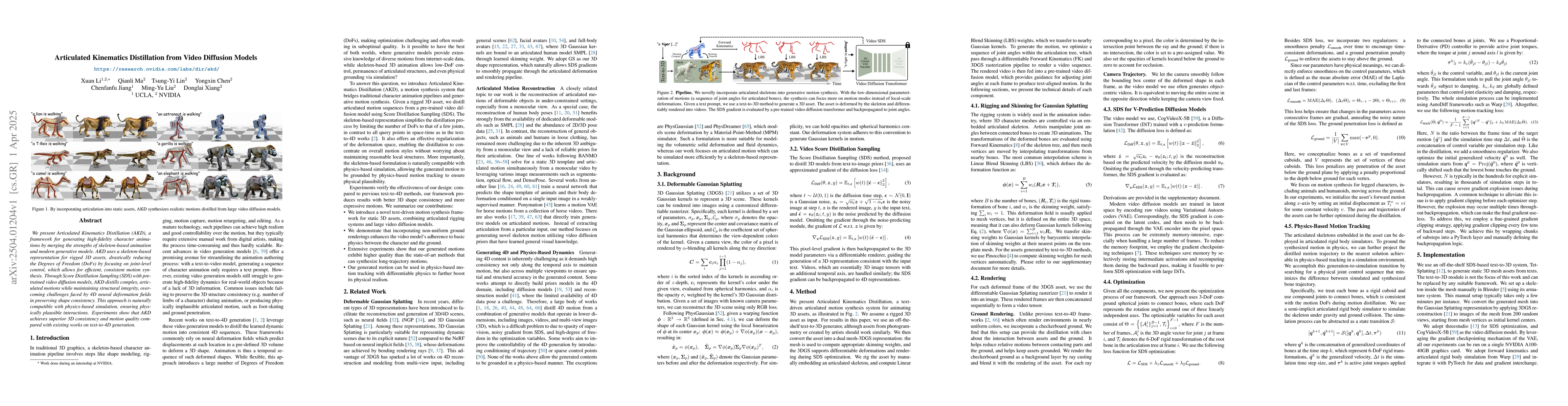 Thumbnail for Articulated Kinematics Distillation from Video Diffusion Models