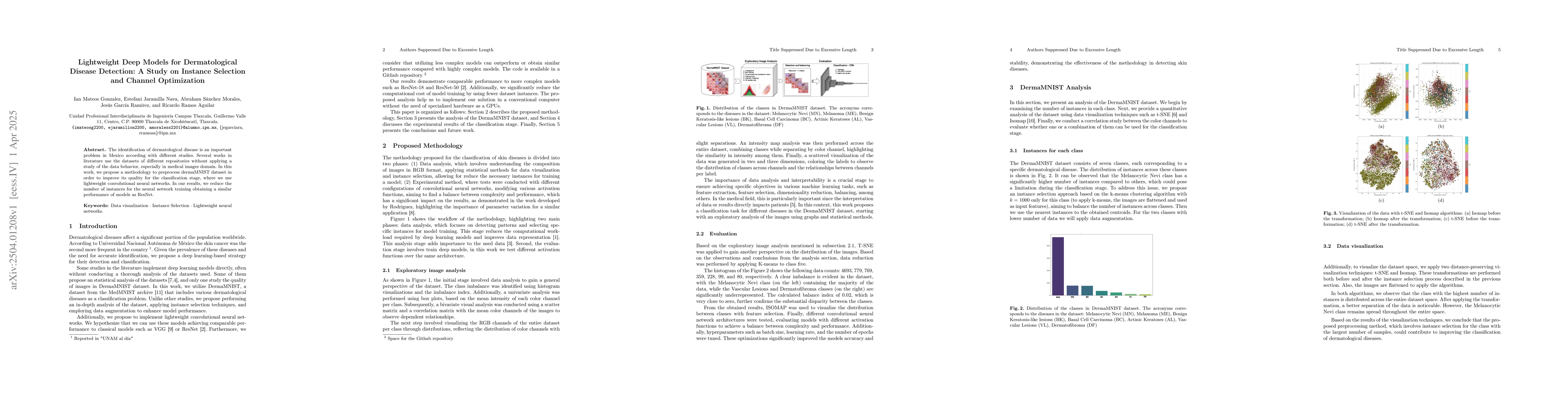 Thumbnail for Lightweight Deep Models for Dermatological Disease Detection: A Study on
  Instance Selection and Channel Optimization