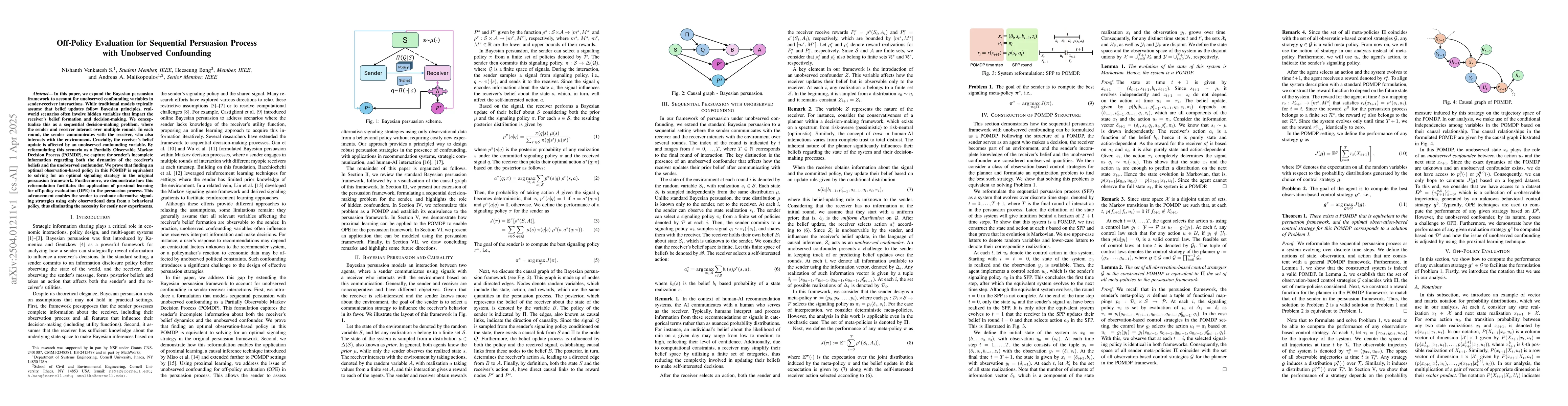 Thumbnail for Off-Policy Evaluation for Sequential Persuasion Process with Unobserved
  Confounding