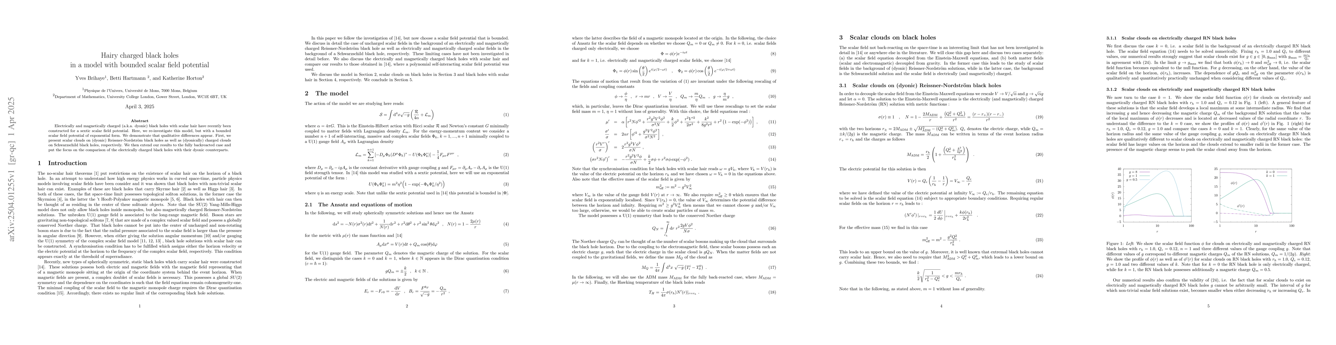 Thumbnail for Hairy charged black holes in a model with bounded scalar field potential