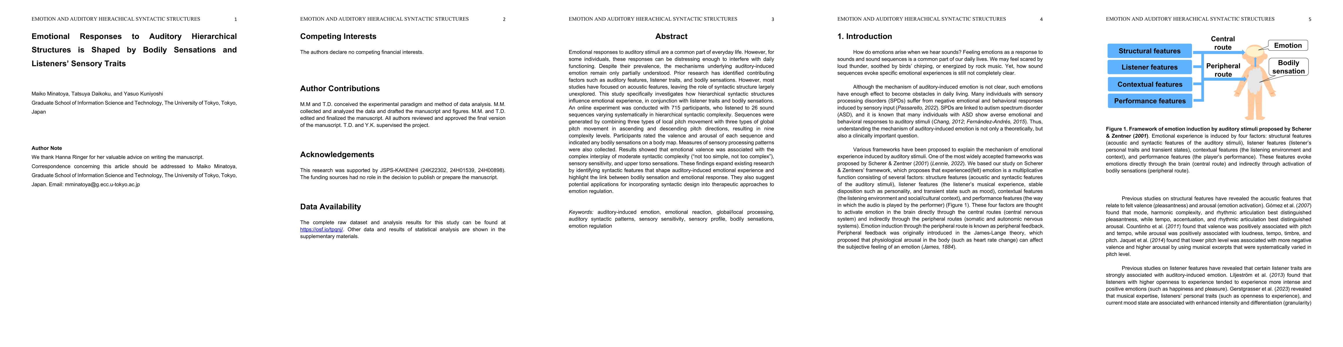 Thumbnail for Emotional Responses to Auditory Hierarchical Structures is Shaped by
  Bodily Sensations and Listeners' Sensory Traits