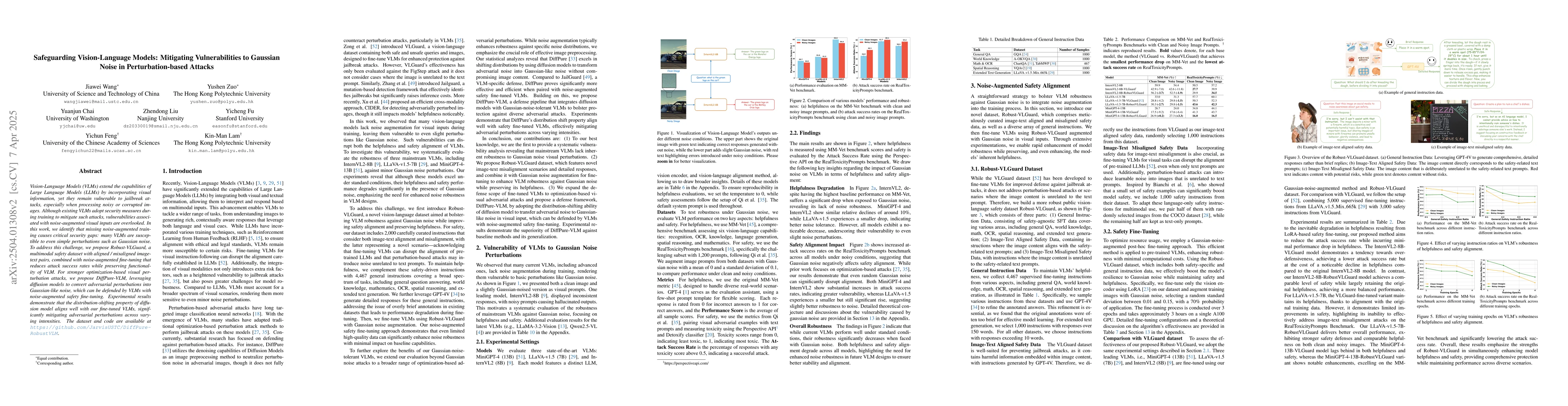 Thumbnail for Safeguarding Vision-Language Models: Mitigating Vulnerabilities to
  Gaussian Noise in Perturbation-based Attacks