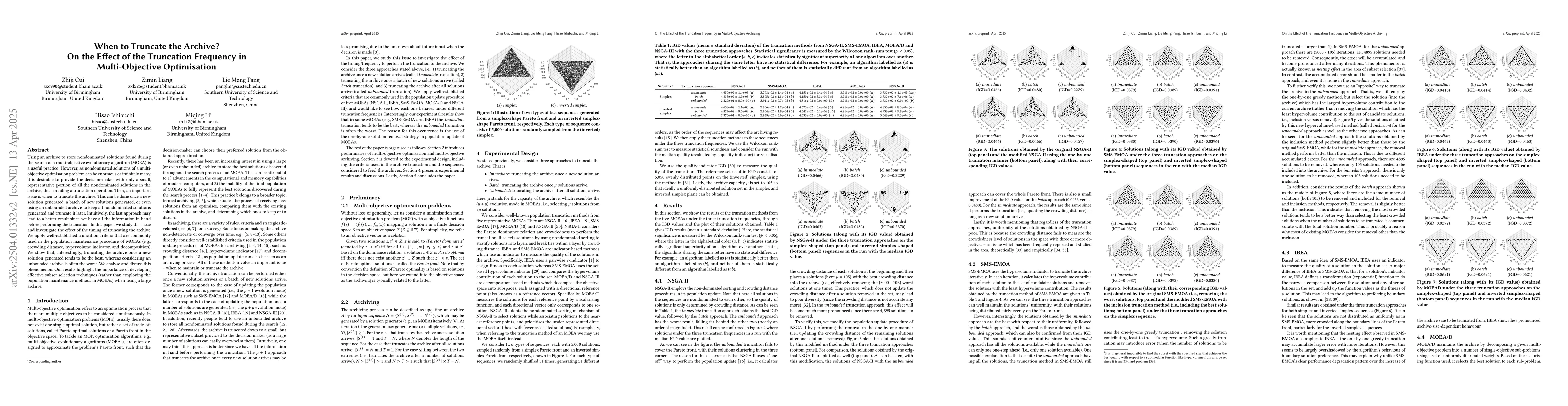 Thumbnail for When to Truncate the Archive? On the Effect of the Truncation Frequency
  in Multi-Objective Optimisation