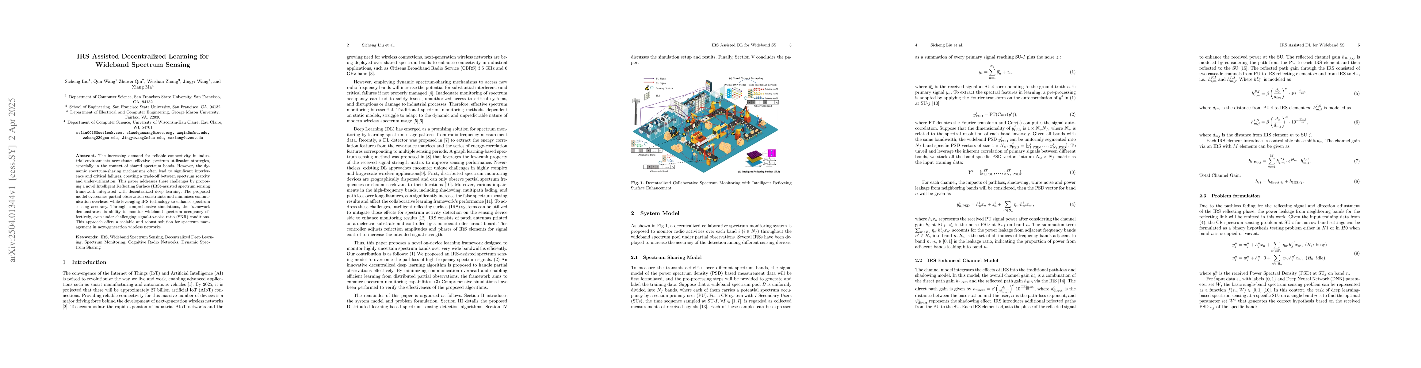 Thumbnail for IRS Assisted Decentralized Learning for Wideband Spectrum Sensing