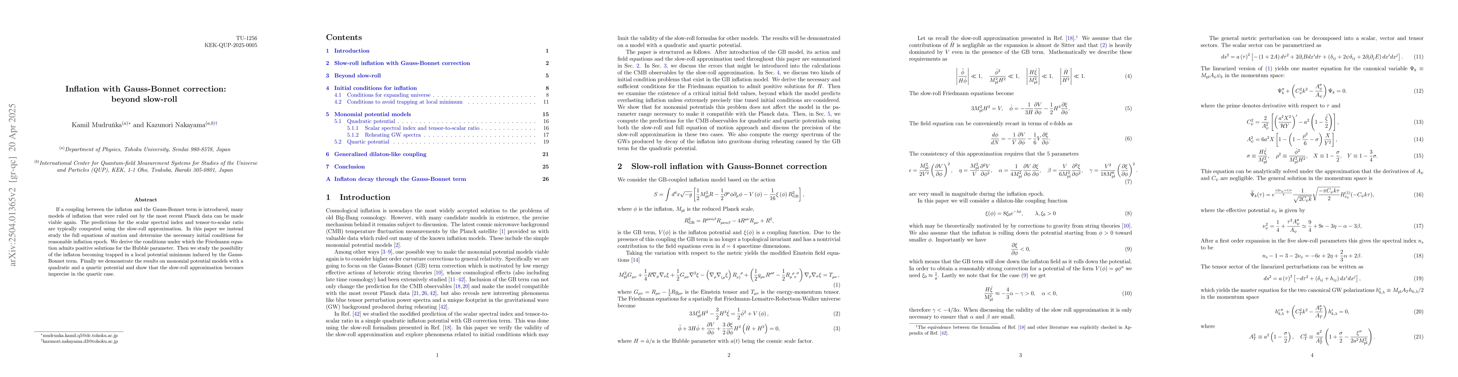 Thumbnail for Inflation with Gauss-Bonnet correction: beyond slow-roll
