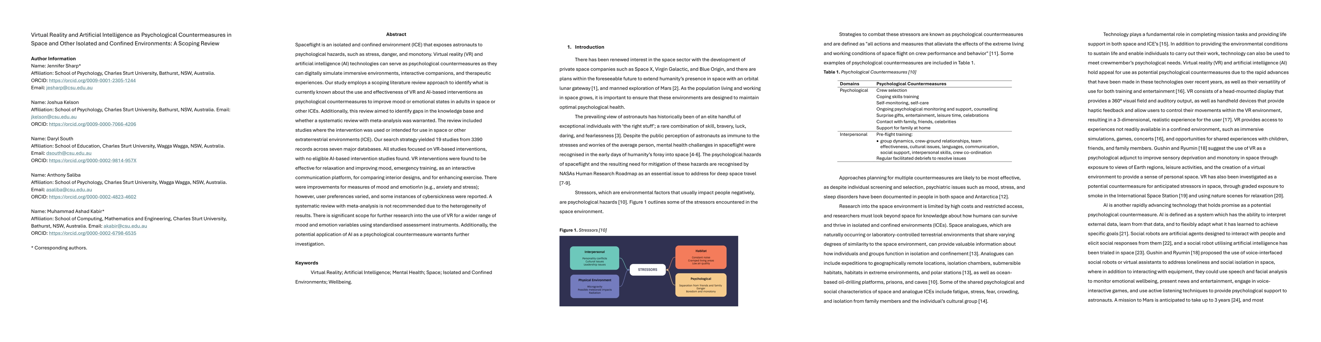Thumbnail for Virtual Reality and Artificial Intelligence as Psychological
  Countermeasures in Space and Other Isolated and Confined Environments: A
  Scoping Review