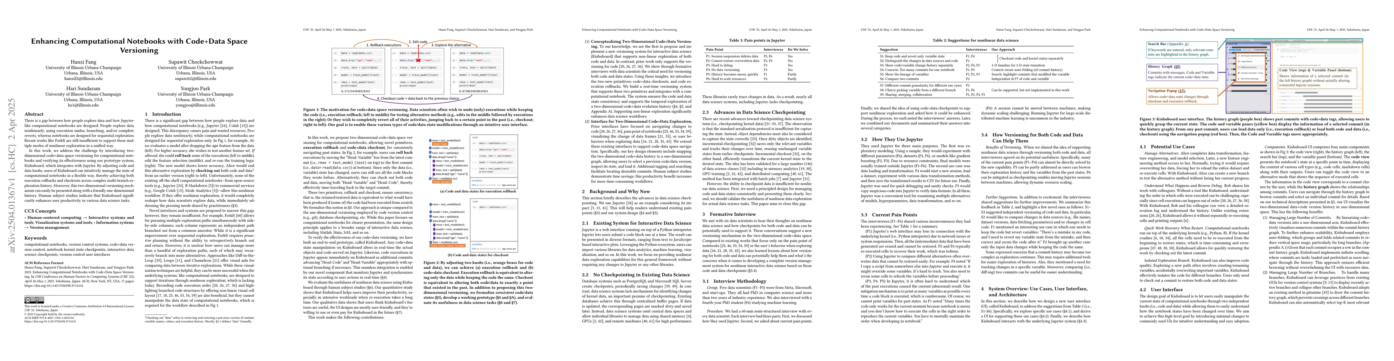 Thumbnail for Enhancing Computational Notebooks with Code+Data Space Versioning