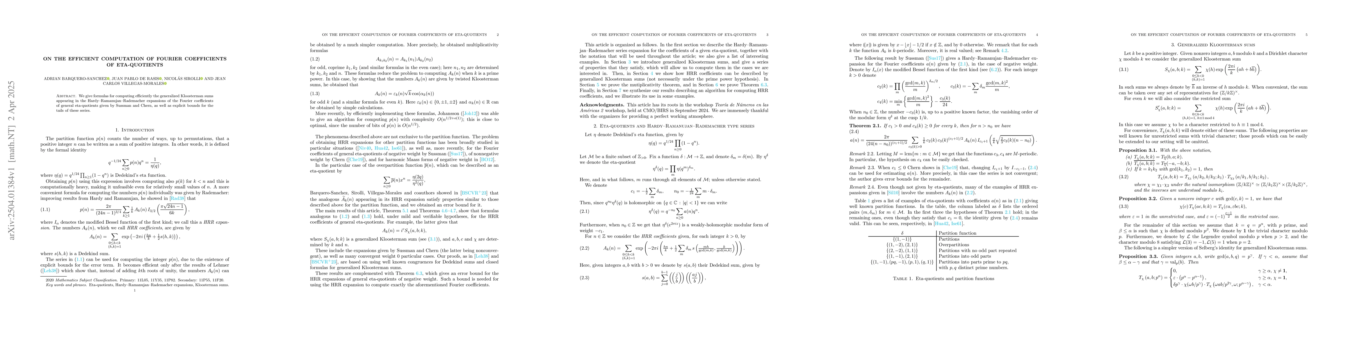 Thumbnail for On the efficient computation of Fourier coefficients of eta-quotients