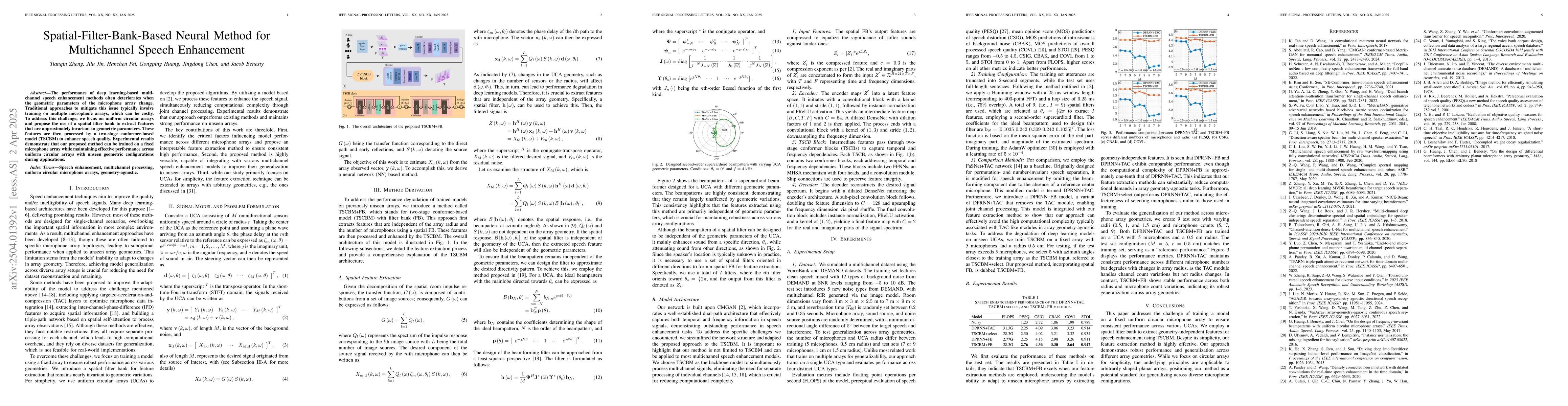 Thumbnail for Spatial-Filter-Bank-Based Neural Method for Multichannel Speech
  Enhancement
