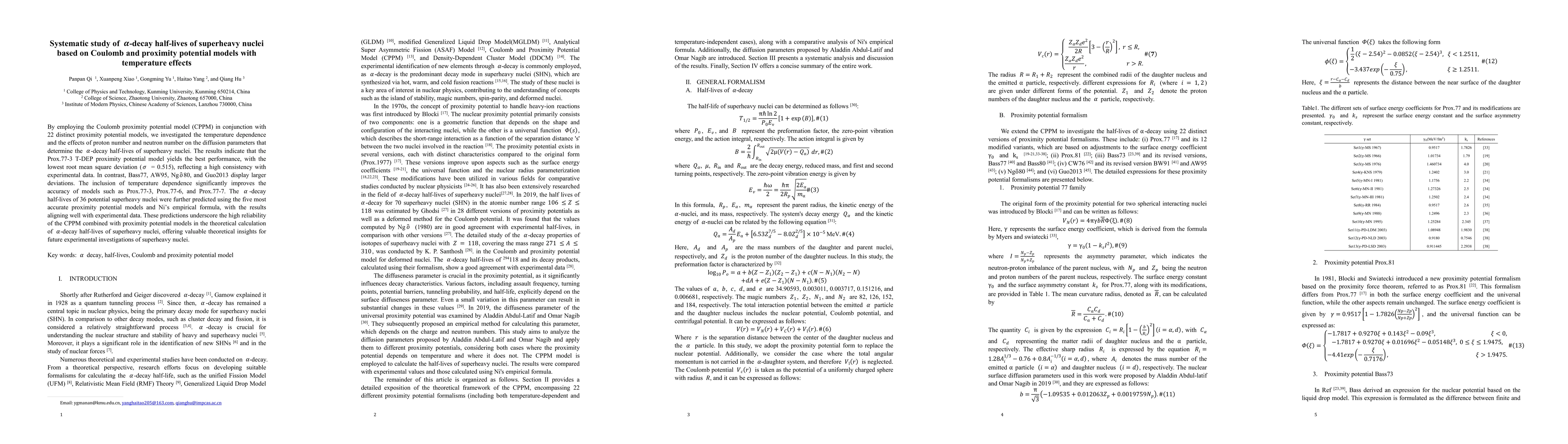 Thumbnail for Systematic study of α-decay half-lives of superheavy nuclei based
  on Coulomb and proximity potential models with temperature effects