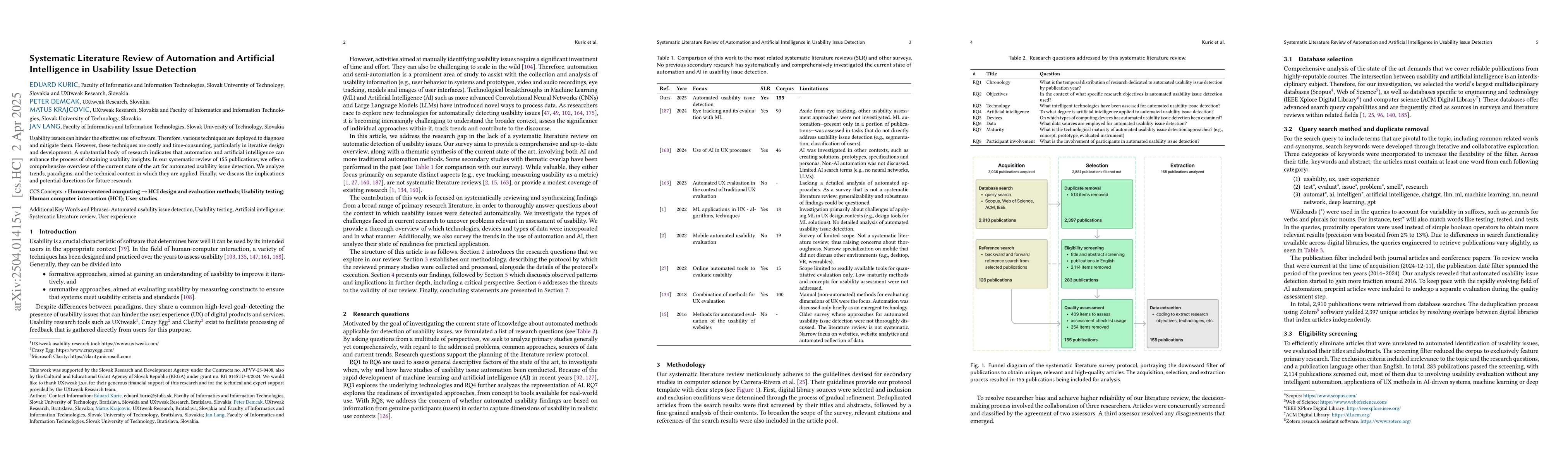 Thumbnail for Systematic Literature Review of Automation and Artificial Intelligence
  in Usability Issue Detection
