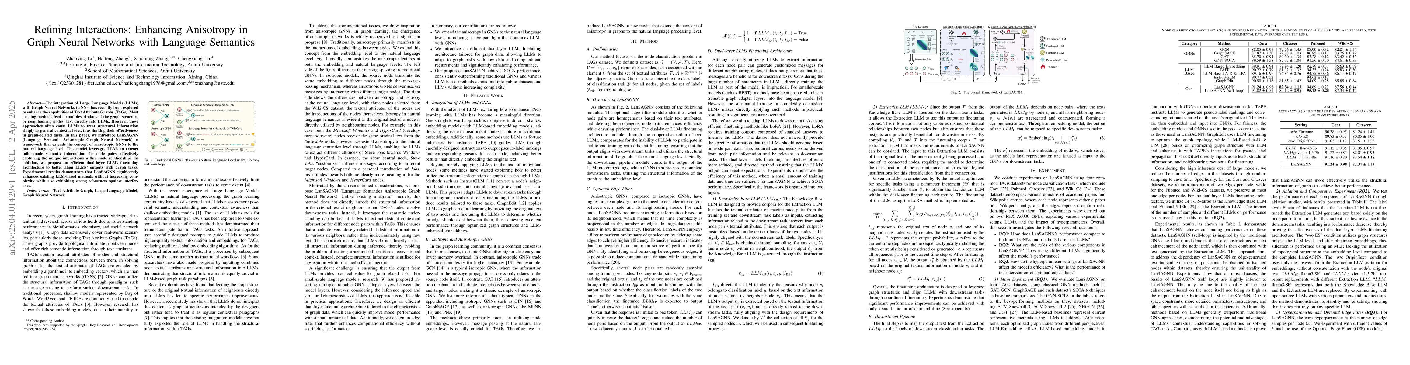 Thumbnail for Refining Interactions: Enhancing Anisotropy in Graph Neural Networks
  with Language Semantics