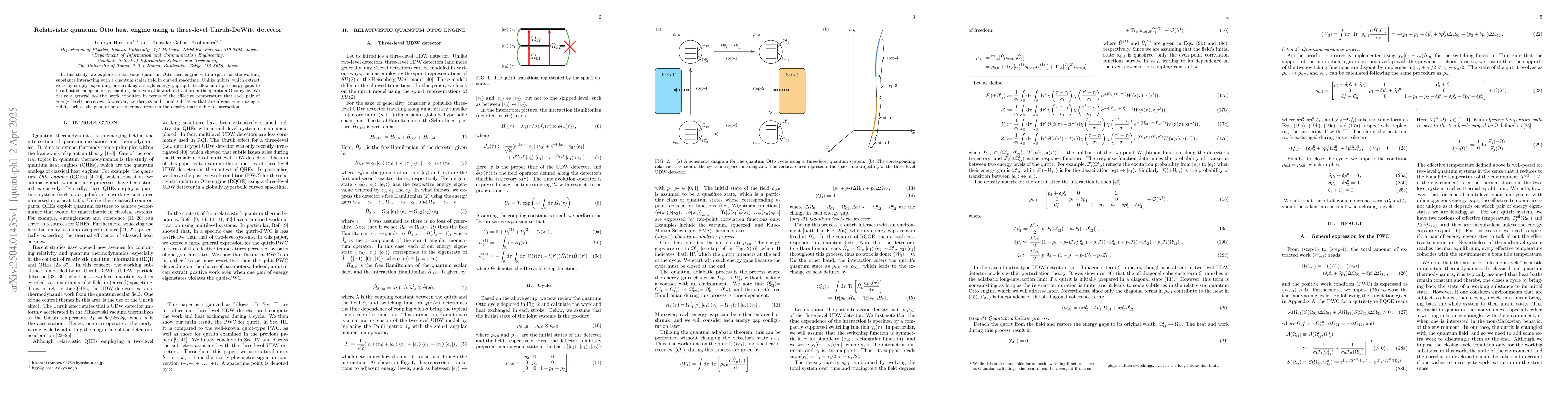 Thumbnail for Relativistic quantum Otto heat engine using a three-level Unruh-DeWitt
  detector