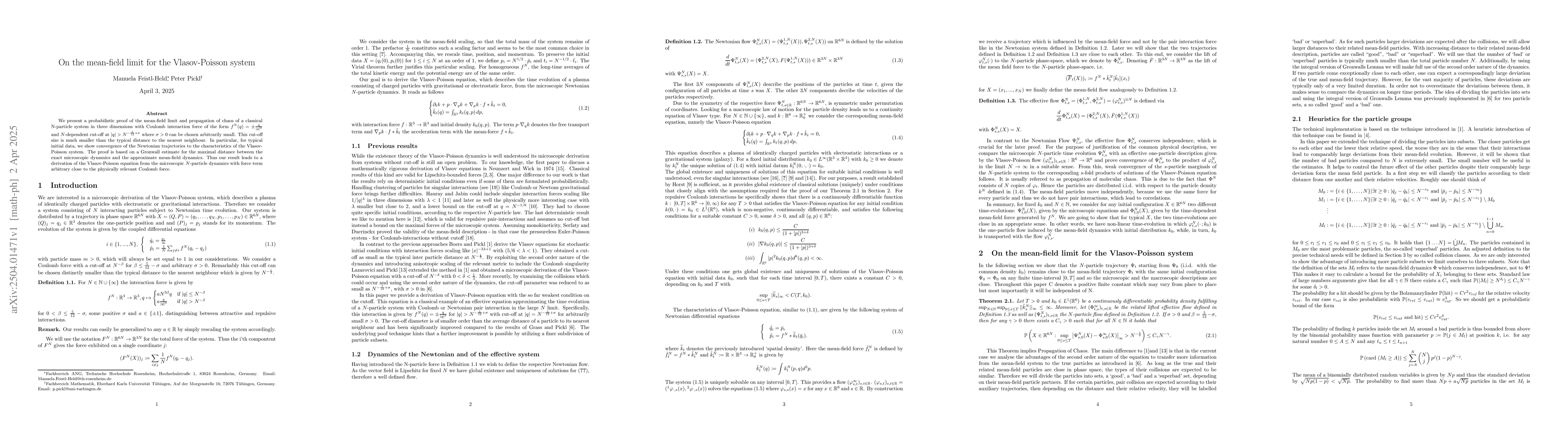 Thumbnail for On the mean-field limit for the Vlasov-Poisson system