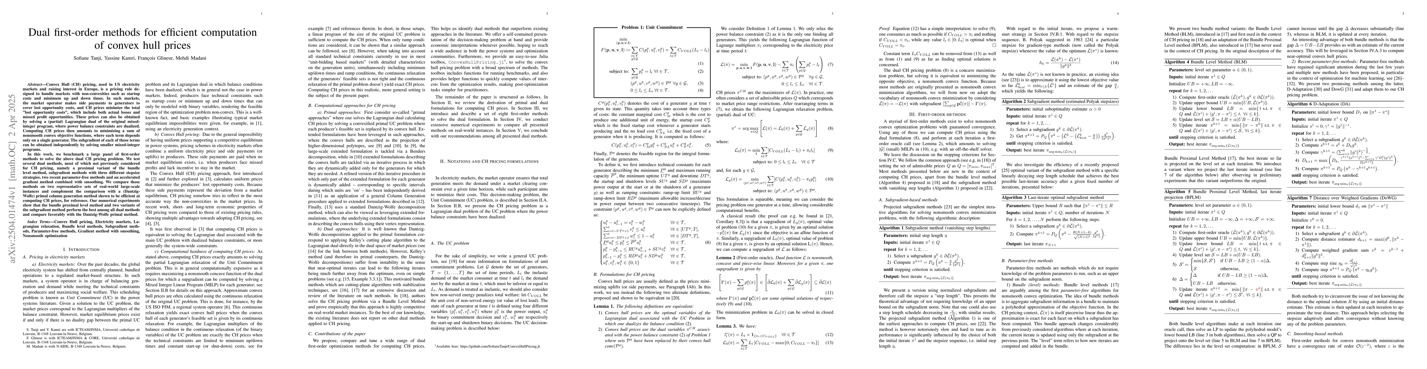 Thumbnail for Dual first-order methods for efficient computation of convex hull prices