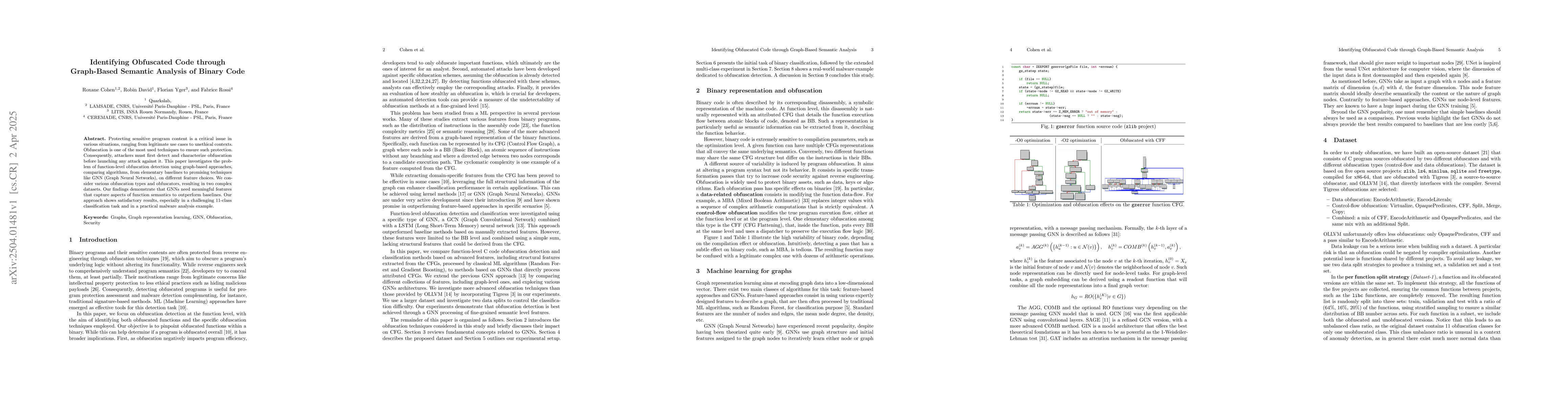 Thumbnail for Identifying Obfuscated Code through Graph-Based Semantic Analysis of
  Binary Code