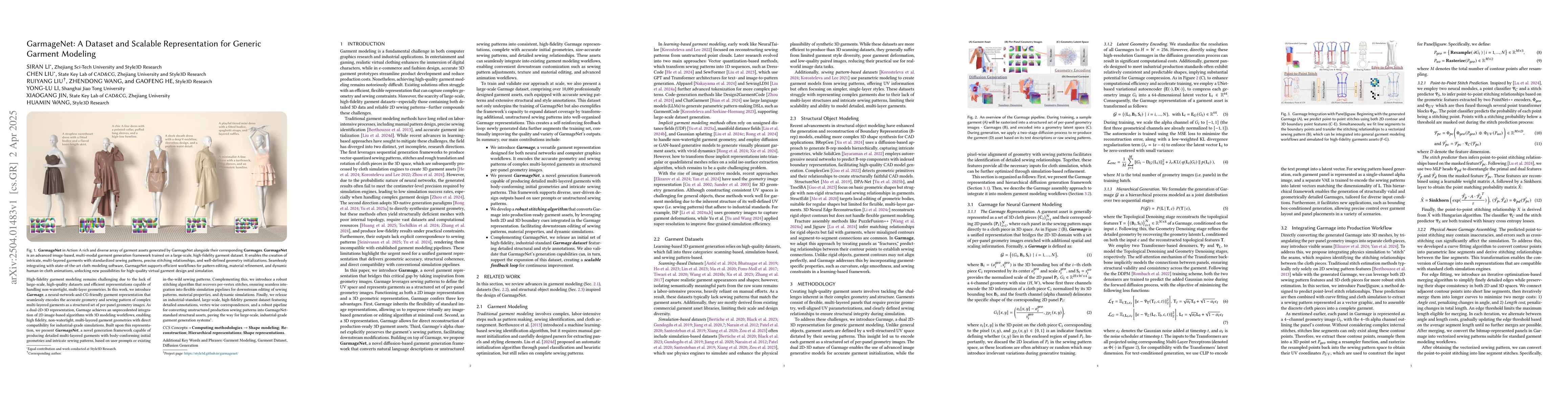 Thumbnail for GarmageNet: A Dataset and Scalable Representation for Generic Garment
  Modeling