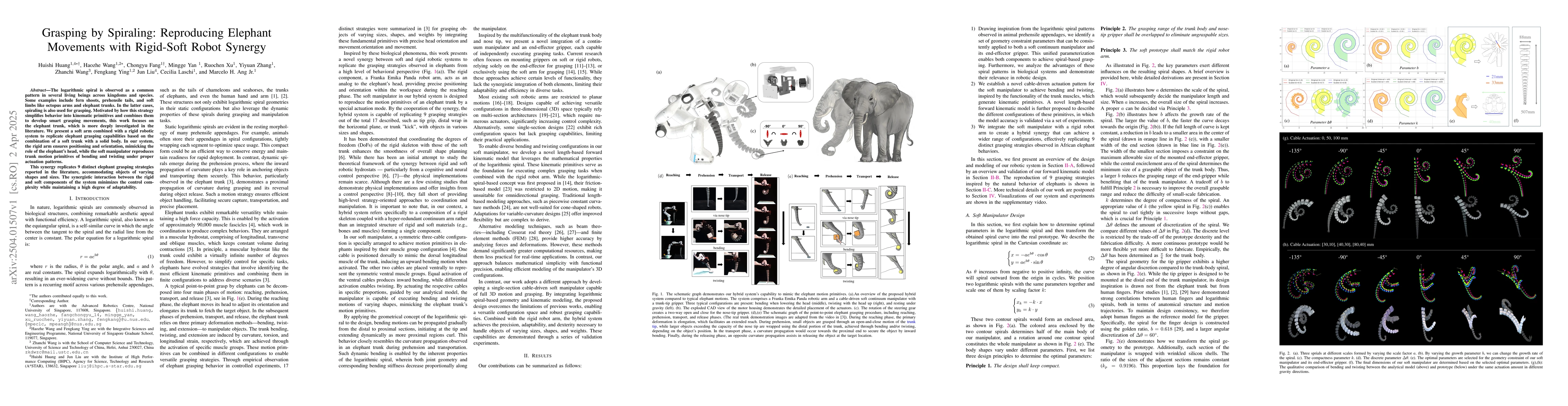 Thumbnail for Grasping by Spiraling: Reproducing Elephant Movements with Rigid-Soft
  Robot Synergy
